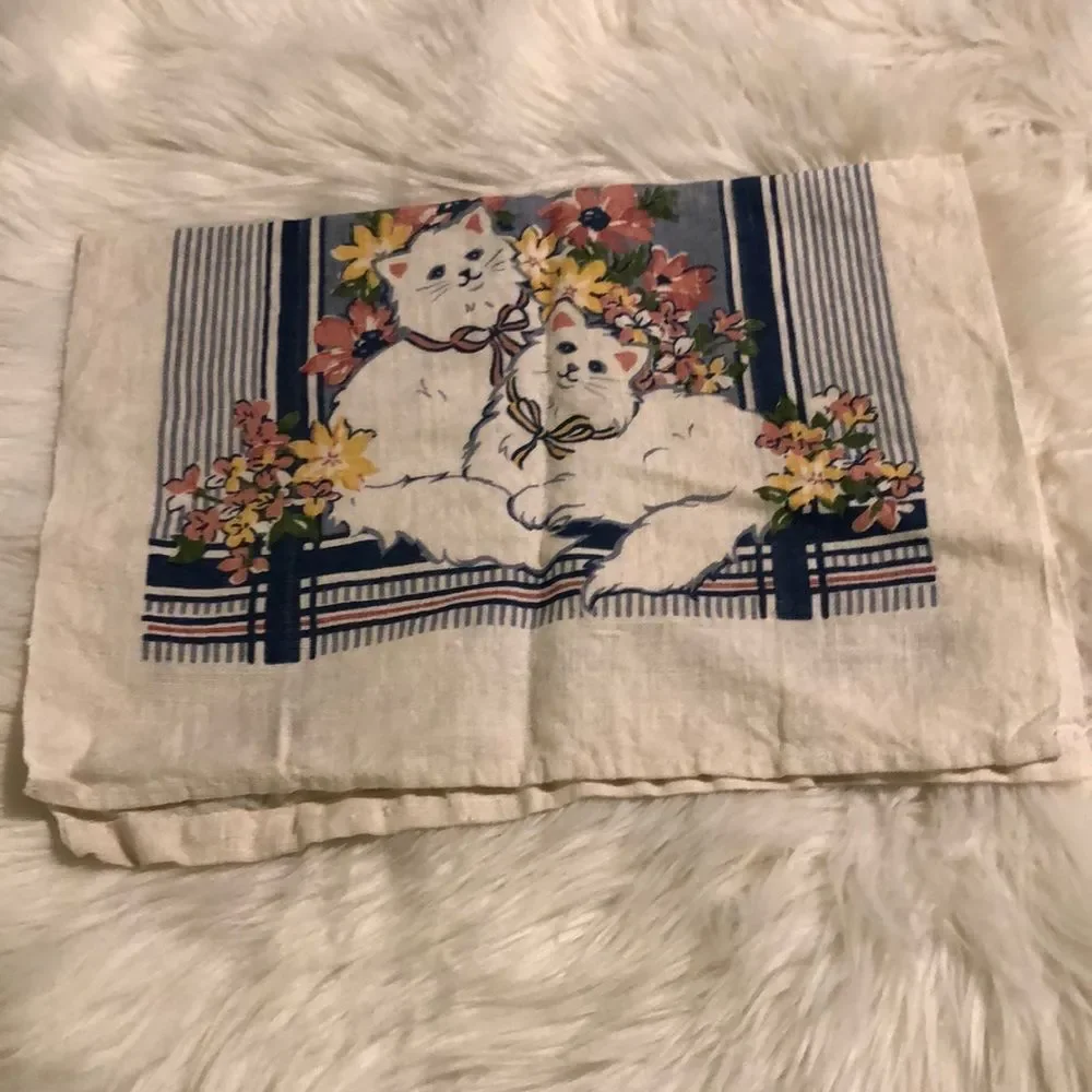Cat Kitchen Linens - Dish Towels and Potholders -Two Matching Sets